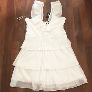 White Ruffle Dress - Size M
